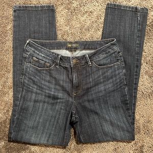 LEE STRAIGHT LEG MID RISE DARK JEANS